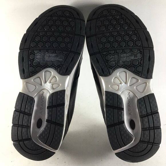 Aravon Pyper womens side zip shoes suede leather sneakers black size 5 2E - Picture 7 of 8